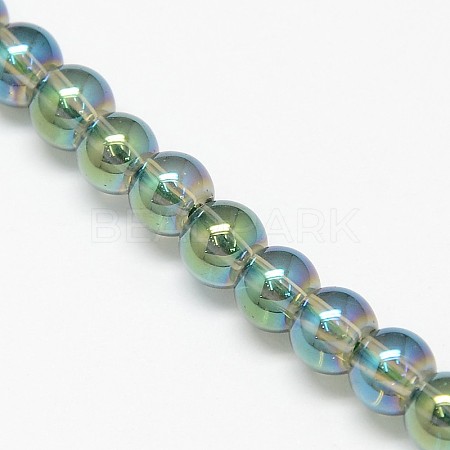 Electroplate Crystal Glass Round Beads Strands LS-EGLA-F037-6mm-A04-1