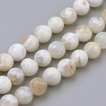 Natural Fire Crackle Agate Beads Strands G-S249-09-8mm-1