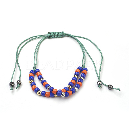 (Jewelry Parties Factory Sale)Adjustable Glass Seed Beads Braided Bead Bracelets BJEW-JB03866-04-1