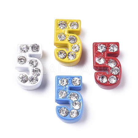 Alloy Rhinestone Slide Charms PALLOY-WH0070-23E-1