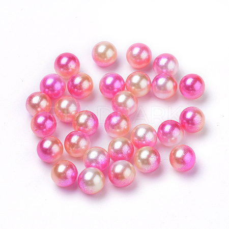 Rainbow Acrylic Imitation Pearl Beads OACR-R065-5mm-04-1