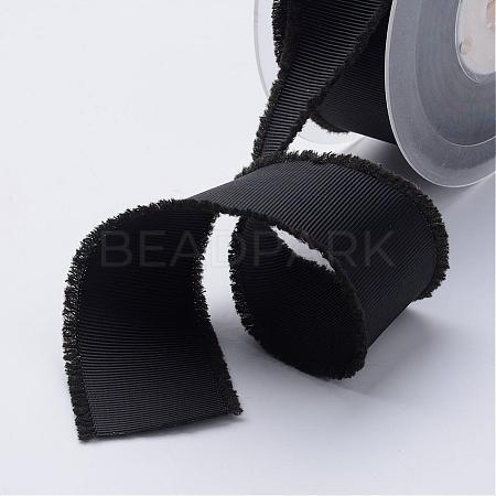 Polyester Frayed Grosgrain Ribbons ORIB-N0002-16mm-08-1