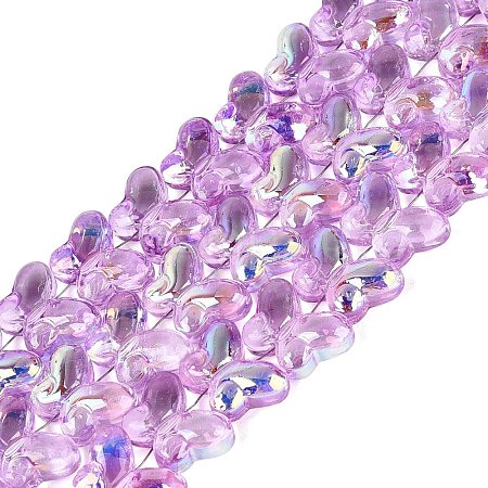 Baking Paint Electroplate Transparent Glass Beads Strands EGLA-Q136-03A-07-1
