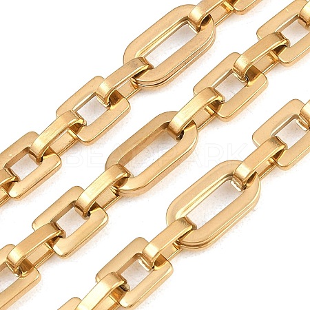 201 Stainless Steel Oval with Square Link Chains CHS-H118-16G-1