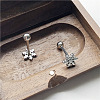 316L Surgical Stainless Steel Snowflake Straight Barbell 15 Gauge Piercing Tongue Rings for Women Men FS-WGAECD9-01-2