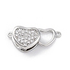 Brass Micro Pave Clear Cubic Zirconia Box Clasps KK-C075-24P-1
