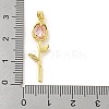 Rose Flower for Valentine's Day Real 18K Gold Plated Rack Plating Brass Micro Pave Cubic Zirconia Pendants KK-R153-01D-G-3
