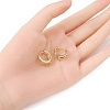 Brass Micro Pave Clear Cubic Zirconia Hoop Earring Findings ZIRC-YW0001-10G-4