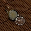 Clear Domed Glass Cabochon Cover and Brass Leverback Earring Settings for DIY DIY-X0160-AB-NR-3