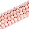 Anti-Tarnish Electroplate Rondelle Glass Beads Strands EGLA-T021-8mm-17-10-1