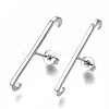 Brass Stud Earrings EJEW-S201-230P-NF-1
