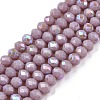 Electroplate Opaque Solid Color Glass Beads Strands EGLA-A044-P3mm-L13-1