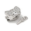 Rhodium Plated 925 Sterling Silver Pave Clear Cubic Zirconia Box Clasps STER-M114-10P-2