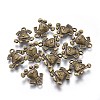 Tibetan Style Puppy Pendants X-TIBEP-R166-AB-FF-1