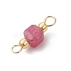 Natural Mixed Stone Faceted Cube Connector Charms PALLOY-JF05037-6