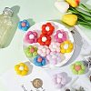14Pcs 7 Colors Wool Needle Felting Flower Crafts DIY-FG0003-06-3