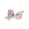 Rack Plating Alloy Rhinestone European Dangle Charms FIND-C055-19P-02-2