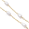 316 Surgical Stainless Steel with Plastic Imitation Pearl Handmade Link Chain Bracelet Making AJEW-JB01589-3
