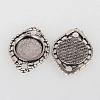 Vintage Tibetan Style Alloy Oval Connector Cabochon Bezel Settings X-TIBE-O001-06AS-2