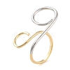 Brass Open Cuff Ring for Women RJEW-C102-10GP-1