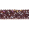 Transparent Electroplate Glass Beads Strands EGLA-A039-T3mm-B05-1