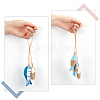 SUPERFINDINGS 2Pcs 2 Colors Mediterranean Style Natural Wood Pendant Ornaments HJEW-FH0001-03-3
