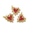 Rack Plating Brass Micro Pave Clear Cubic Zirconia Charms KK-D074-04G-07-2