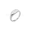 Lucky Number 11:11 Stainless Steel Elliptical Ring for Men ST3284900-1