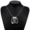 Rock Punk 316L Surgical Stainless Steel Skull Pendant Necklaces For Men NJEW-BB01192-4