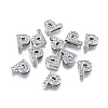 Alloy Initial Slide Charms with Grade A Rhinestones ALRI-R032-P-FF-1