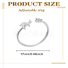 1Pc Letter Brass Rhinestone Open Cuff Rings for Women AJEW-LP0004-47H-S-2