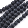 Natural Black Obsidian Beads Strands G-F662-01-8mm-1