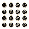 Golden Plated Alloy Charms LS-ENAM-S118-02P-2