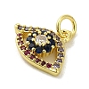 Brass Micro Pave Cubic Zirconia Charms KK-M283-15E-02-2