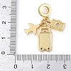 Rack Plating Brass Cubic Zirconia Summer European Dangle Charms X-KK-P287-01A-G-3