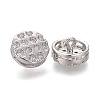 Brass Micro Pave Clear Cubic Zirconia Shank Buttons KK-H738-24P-2