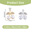 60Pcs 2 Colors Alloy Rhinestone Pendants FIND-FH0016-93-2