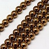 Electroplate Non-magnetic Synthetic Hematite Beads Strands G-J169A-4mm-M-2