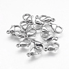 Tarnish Resistant 304 Stainless Steel Lobster Claw Clasps STAS-F125-12x7mm-P-1