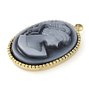 Opaque Resin Elegant Lady Cameo Pendants STAS-P366-45G-2