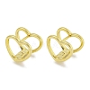 Heart Brass Hoop Earrings EJEW-L211-011K-G-1