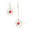 Natural Gemstone Round Beads Dangle Earrings EJEW-JE05141-4