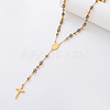 Vintage 304 Stainless Steel Column Rosary Bead Necklaces VY6657-5-1