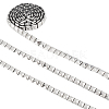 5 Yards Stainless Steel Square Rivet Studed Cord STAS-WR0001-02P-1