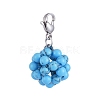 Synthetic Turquoise Cluster Beads Pendants HJEW-JM00388-02-1
