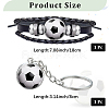 CutHollow Glass Football Jewelry Set SJEW-CL0001-01-2