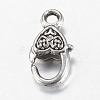 Tibetan Style Alloy Lobster Claw Clasps X-TIBE-T002-03AS-NR-2
