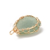 Natural Green Aventurine Copper Wire Wrapped Pendants PALLOY-JF02017-03-3