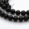 Round Natural Black Onyx Beads Strands G-N0120-26-6mm-1
