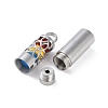 Openable 304 Stainless Steel Perfume Bottle Pendants STAS-D097-12P-4